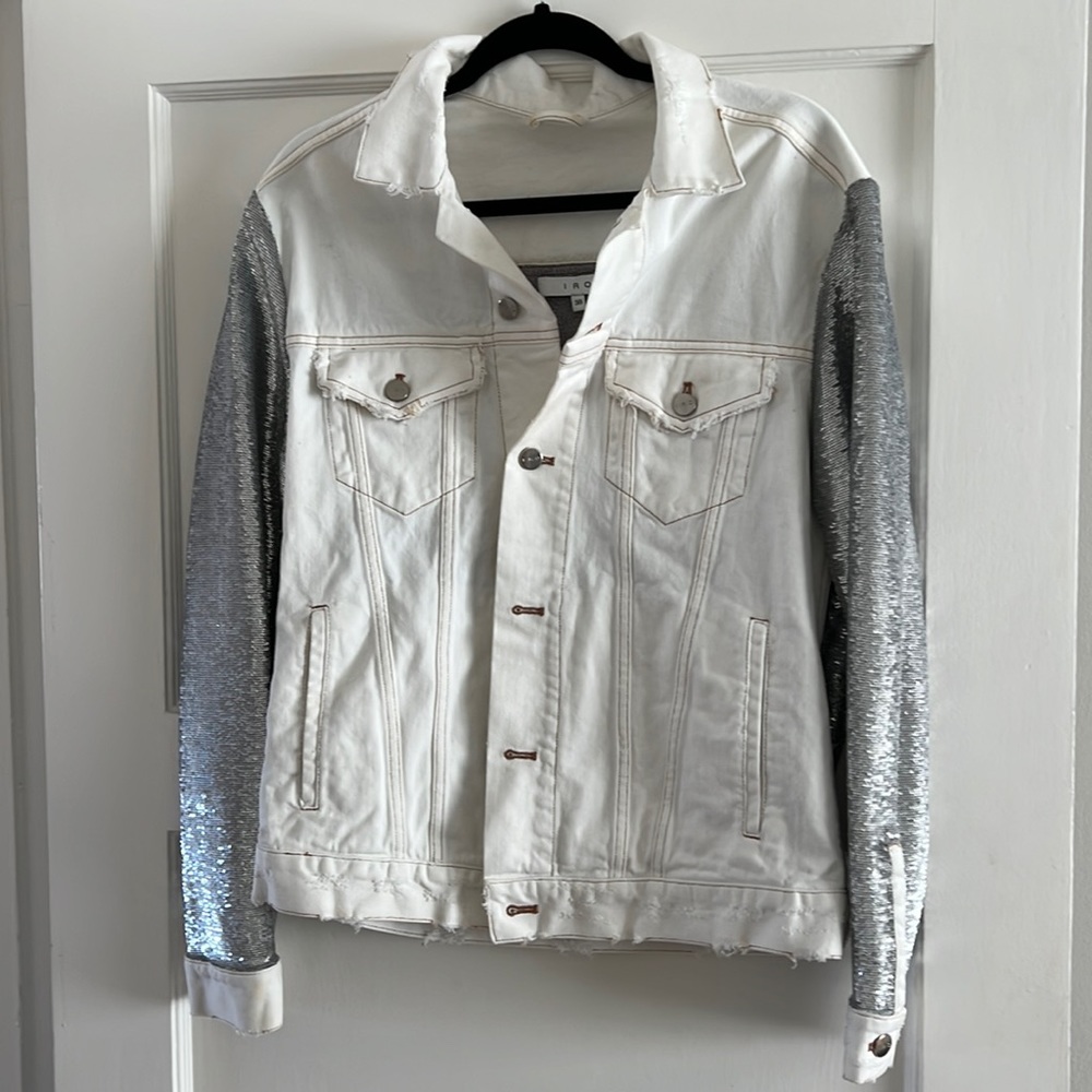 IRO Denim and Sequin Jacket